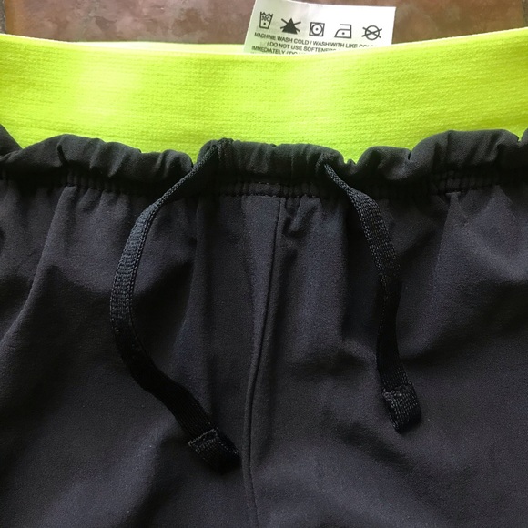 Nike Dri-fit Black and Neon Running Shorts - Picture 5 of 6
